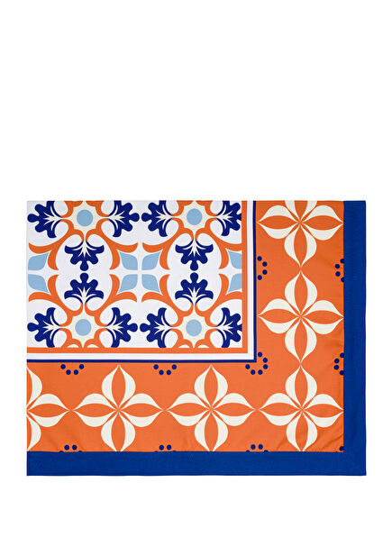 Orange Oriental Patterned Tablecloth