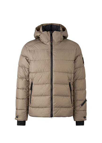 LUKA2 Bej Kapüşonlu Erkek Kayak Montu