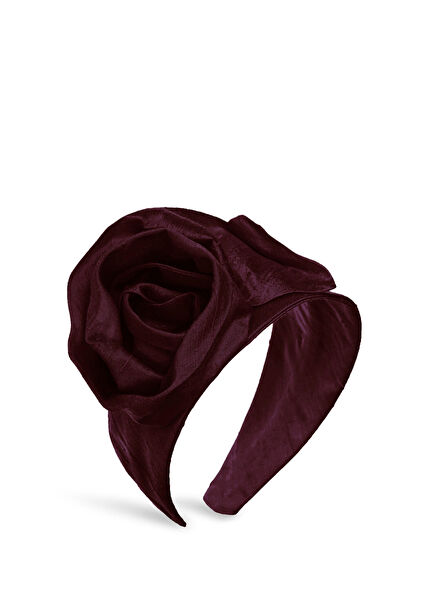 Call Me Rosy El Yapımı Bordo İpek Taç