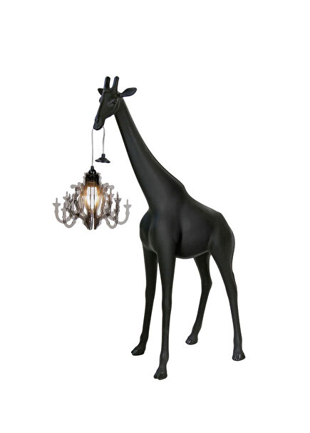 Giraffe In Love Siyah Küçük Boy Masa Lambası