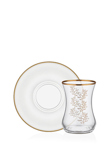 Lorin 24 Karat Gold Gilded 12 Piece Glass Tea Set