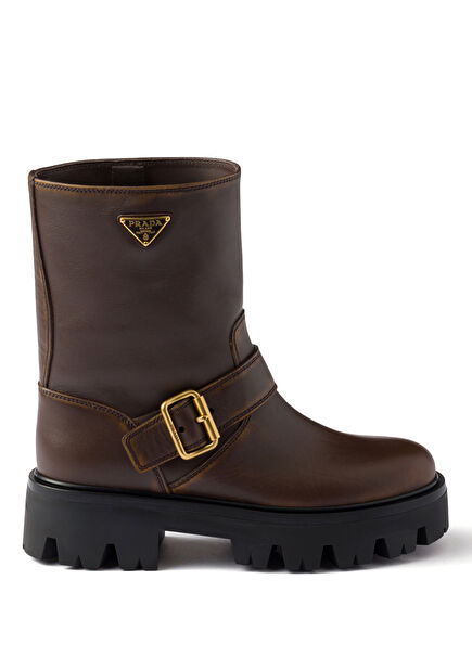 Kahverengi Deri Kadın Bot