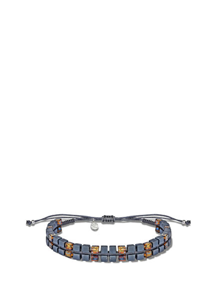 Cubora Ember Grey Men's Silver Bracelet