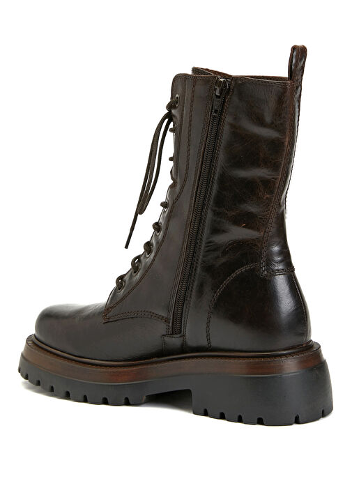 Kahverengi Kadın Deri Bot - Görsel 4