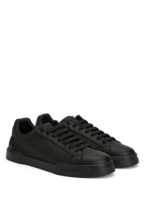 Siyah Erkek Deri Sneaker - Görsel 3