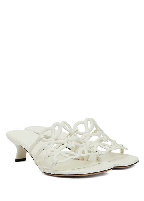 x Paula's Ibiza Beyaz Kadın Deri Terlik - Görsel 3