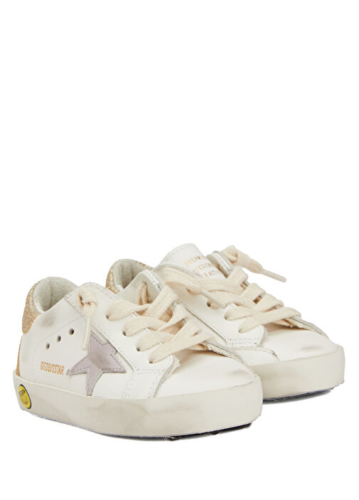 Super-Star Beyaz Lila Kız Çocuk Deri Sneaker - Görsel 3