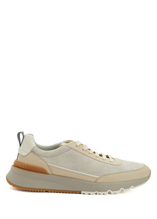 Ekru Erkek Deri Sneaker - Görsel 2