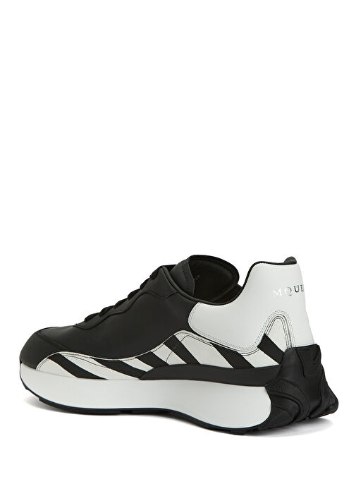 Sprint Runner Beyaz Siyah Erkek Deri Sneaker - Görsel 4