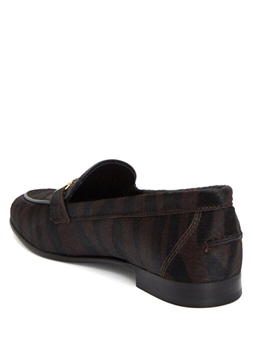 Zebra Tokalı Kadın Deri Loafer - Görsel 4