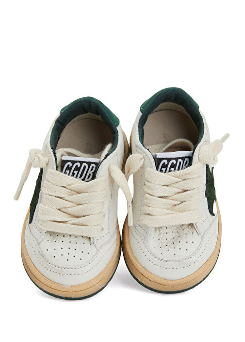 Ball Star Beyaz Logolu Unisex Çocuk Deri Sneaker - Görsel 5