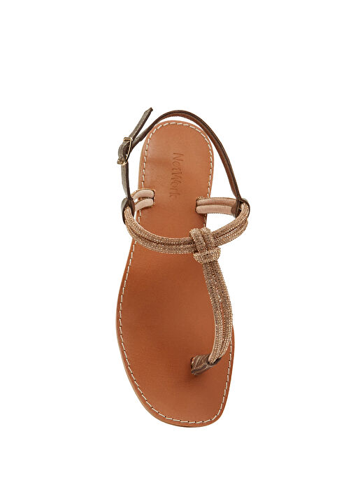 Sarı Kadın Deri Sandalet - Görsel 5