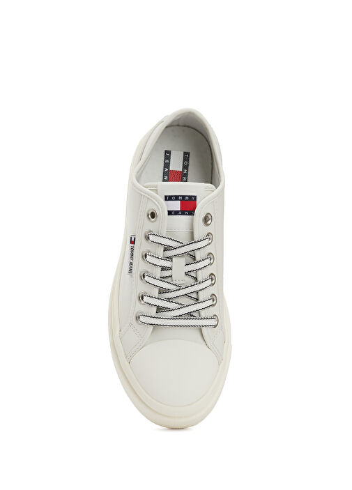 Ekru Kadın Deri Sneaker - Görsel 5