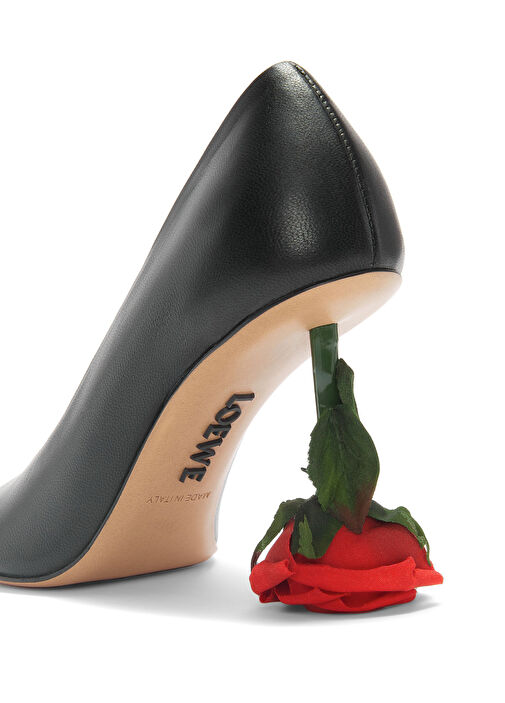 Toy Rose Siyah Deri Topuklu Ayakkabı - Görsel 5