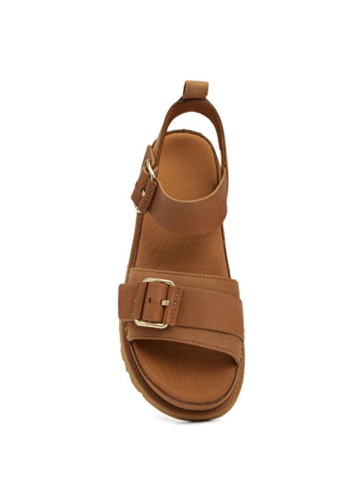 GoldenStar Taba Kadın Süet Sandalet - Görsel 5