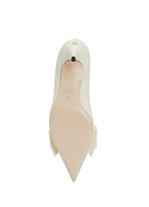 Bowow Ekru Deri Topuklu Ayakkabı - Görsel 6