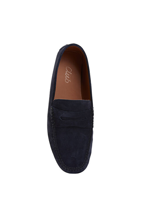 Lacivert Bant Detaylı Erkek Süet Driver - Görsel 5