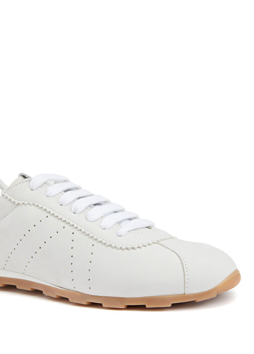 Beyaz Kadın Deri Sneaker - Görsel 7