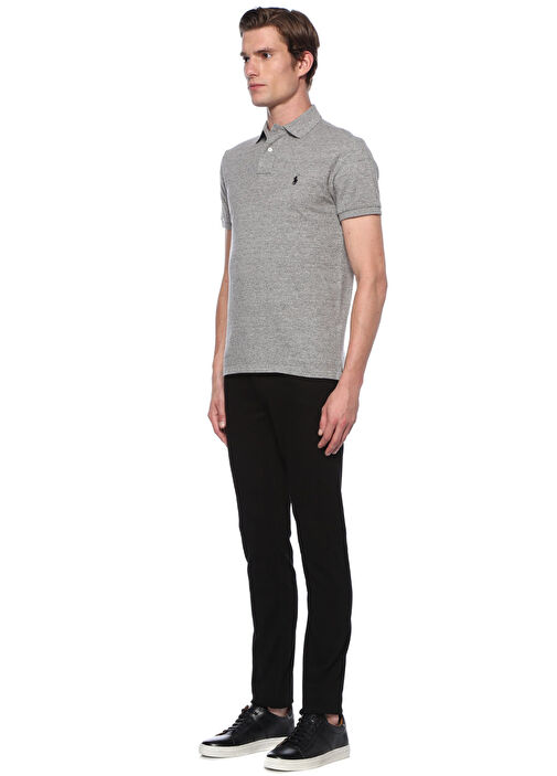 Polo Ralph Lauren Gri Erkek Custom Slim Fit Gri Dokulu Logolu T