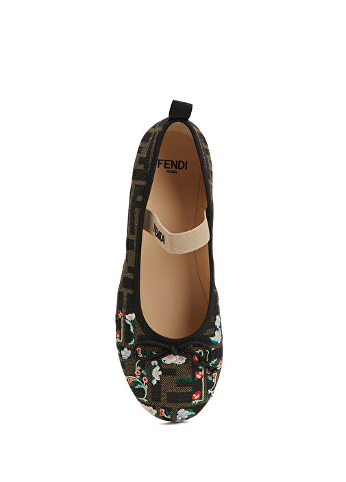 Siyah Kahve Logo Jakarlı Kız Çocuk Babet - Görsel 5