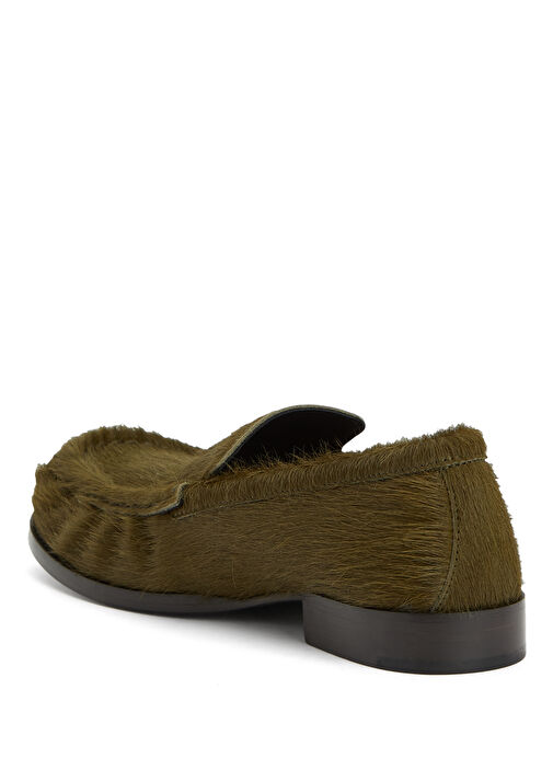 Haki Kadın Keten Loafer - Görsel 4