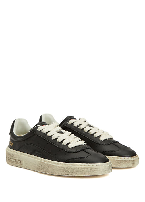 Siyah Kadın Deri Sneaker - Görsel 3