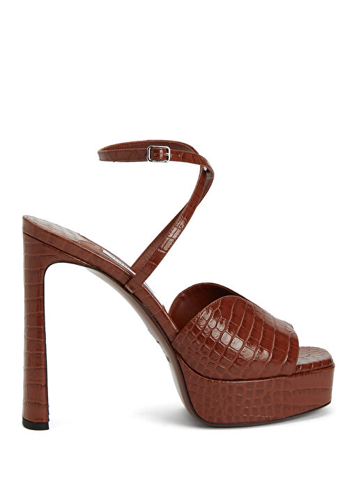 Karli Krokodil Dokulu Kadın Deri Sandalet - Görsel 2