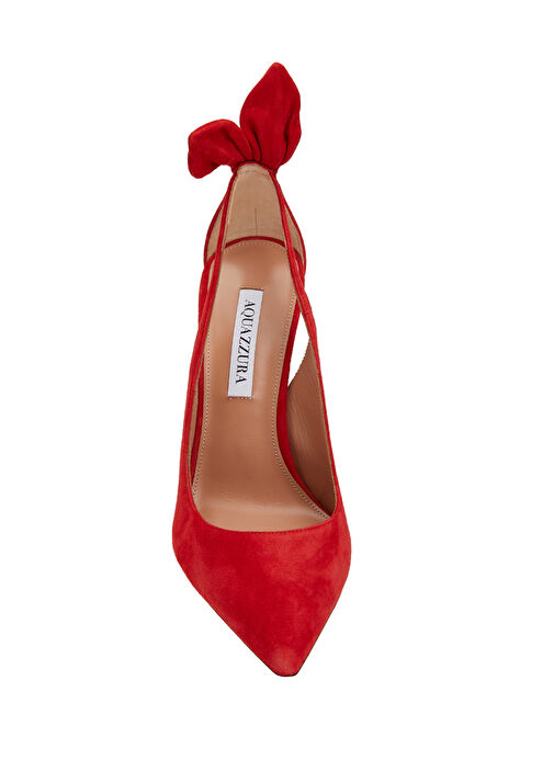 Bow Kırmızı Deri Topuklu Ayakkabı - Görsel 5