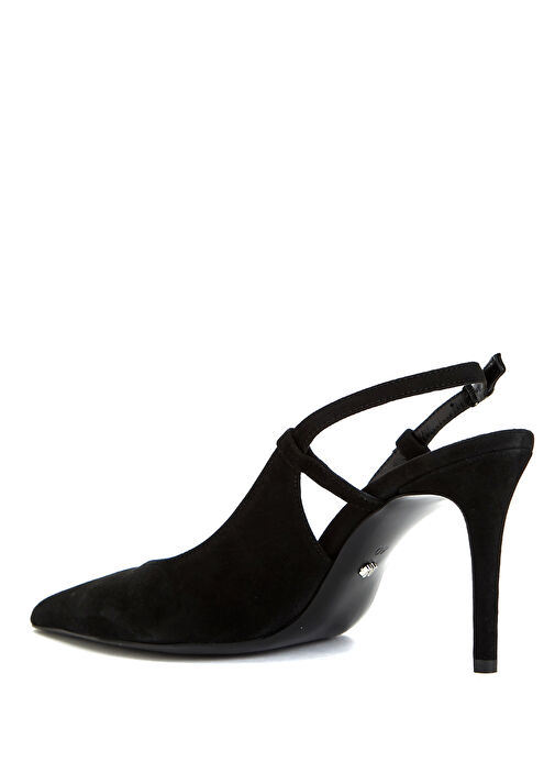 Siyah Süet Deri Topuklu Ayakkabı - Görsel 4