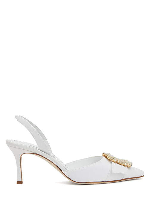 Gibsli Bridal Ekru İpek Topuklu Ayakkabı - Görsel 2