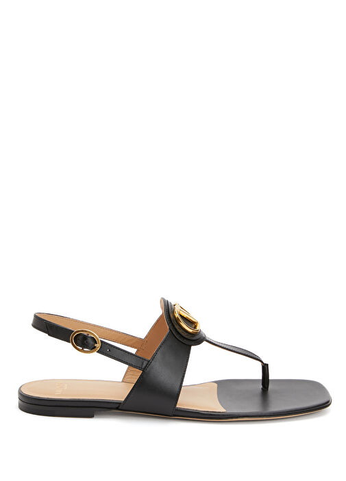 Siyah Kadın Deri Sandalet - Görsel 2