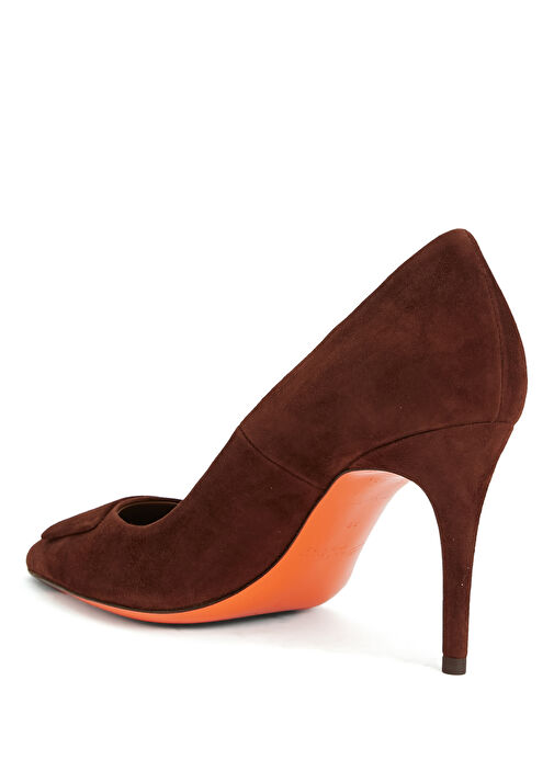 Koyu Kahverengi Süet Stiletto - Görsel 4