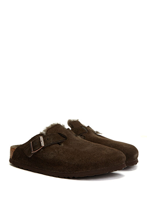 Buckley Shearling Kahverengi Kadın Süet Terlik - Görsel 3