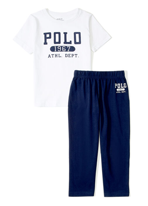 Polo Ralph Lauren Navy Logo Detailed Boys Pajama Set