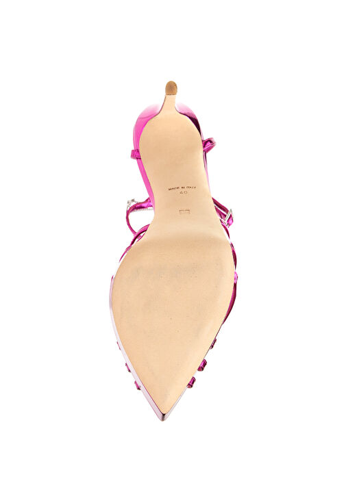 Fuşya Aksesuar Detaylı Kadın Sandalet - Görsel 6