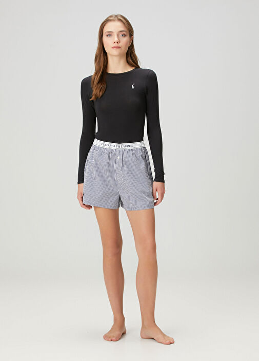 Polo Ralph Lauren-Lingerie - Lacivert Çizgili Şort - Lacivert-Beyaz