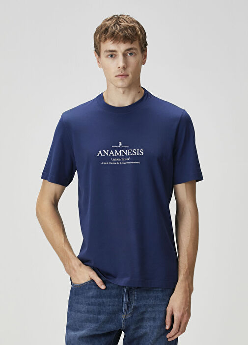 Brunello Cucinelli - Koyu Mavi T-shirt - Koyu Mavi