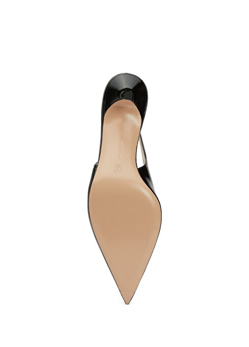 Siyah Deri Topuklu Ayakkabı - Görsel 6