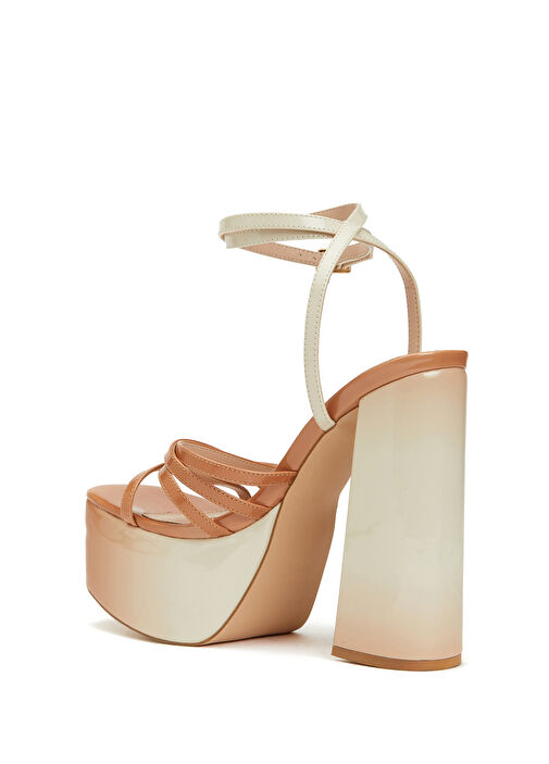 Krem Kadın Deri Sandalet - Görsel 4