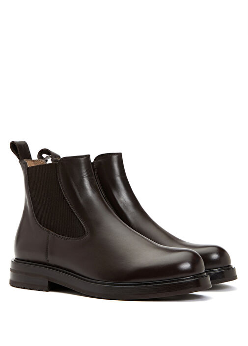 Kahverengi Lastikli Kadın Deri Bot - Görsel 3