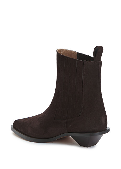 İndigo Koyu Kahverengi Kadın Deri Bot - Görsel 4