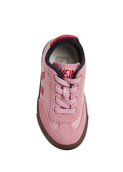 Small Volley Pembe Kırmızı Çocuk Deri Sneaker - Görsel 5