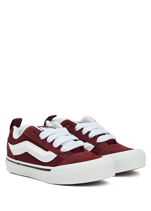 Knu Skool Bordo Unisex Çocuk Deri Sneaker - Görsel 3