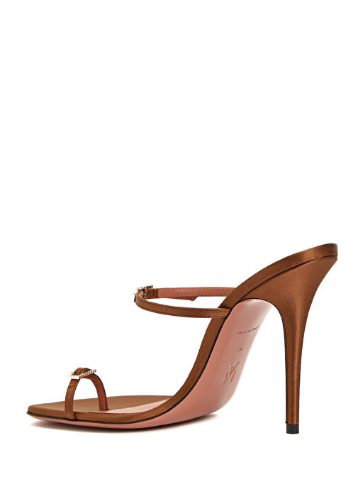 Adut Koyu Kahverengi Kadın İpek Terlik - Görsel 4