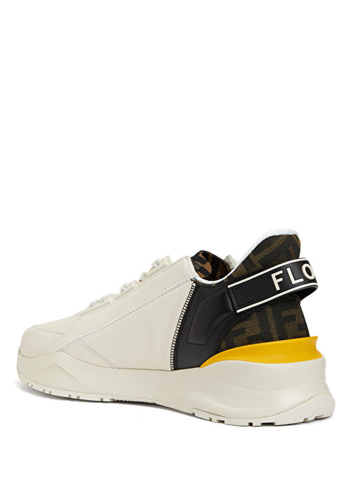 Fendi Flow Kahverengi Beyaz Erkek Deri Sneaker - Görsel 4