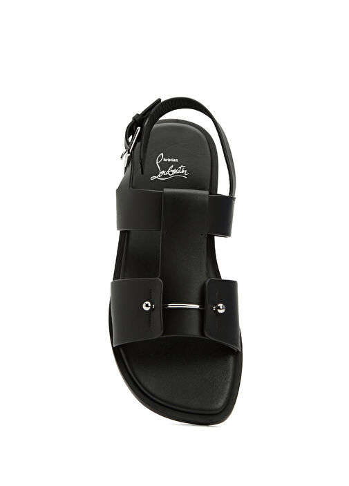 Chambeliss Siyah Erkek Deri Sandalet - Görsel 5