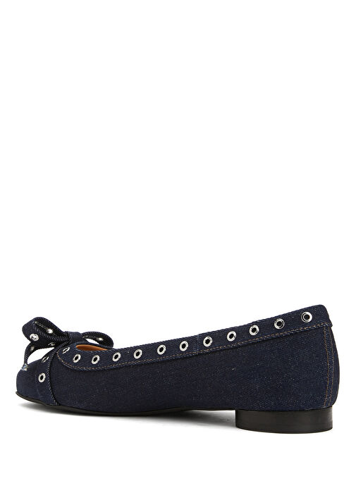 Eyelet Bow Lacivert Kadın Babet - Görsel 4