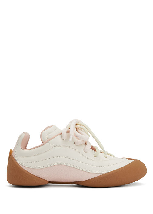 Beyaz Taban Detaylı Kadın Deri Sneaker - Görsel 2