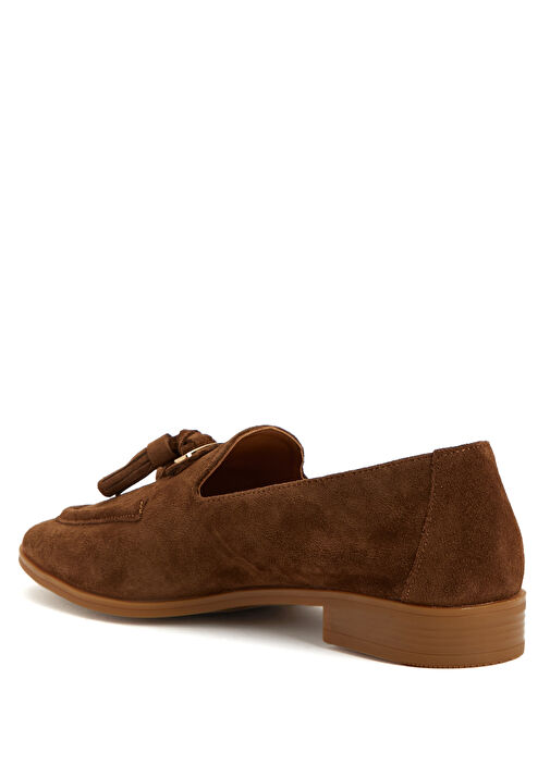 Açık Kahverengi Kadın Süet Loafer - Görsel 4