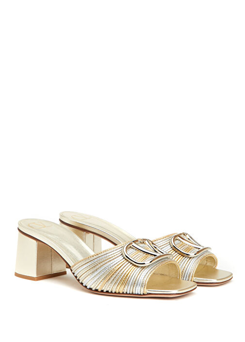 VLogo Signature Silver Kadın Deri Terlik - Görsel 3